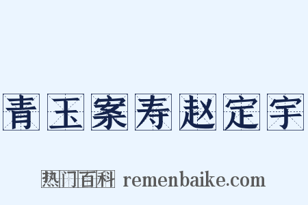 青玉案寿赵定宇是什么意思的图片